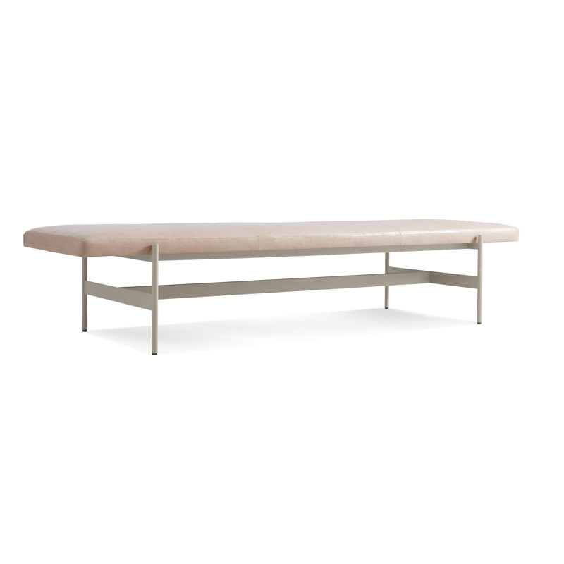 Daybench Leather Dining Bench, Putty, Blush, 14" H x 75" W x 24" D