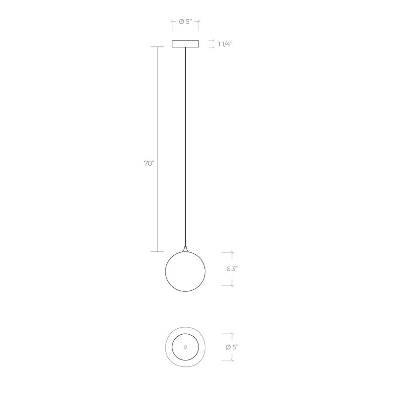 Perla 1 - Light Pendant, Frosted White, Black