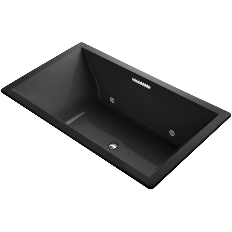 Underscore Vibracoustic 72" x 42" Whirpool Bathtub, Noir