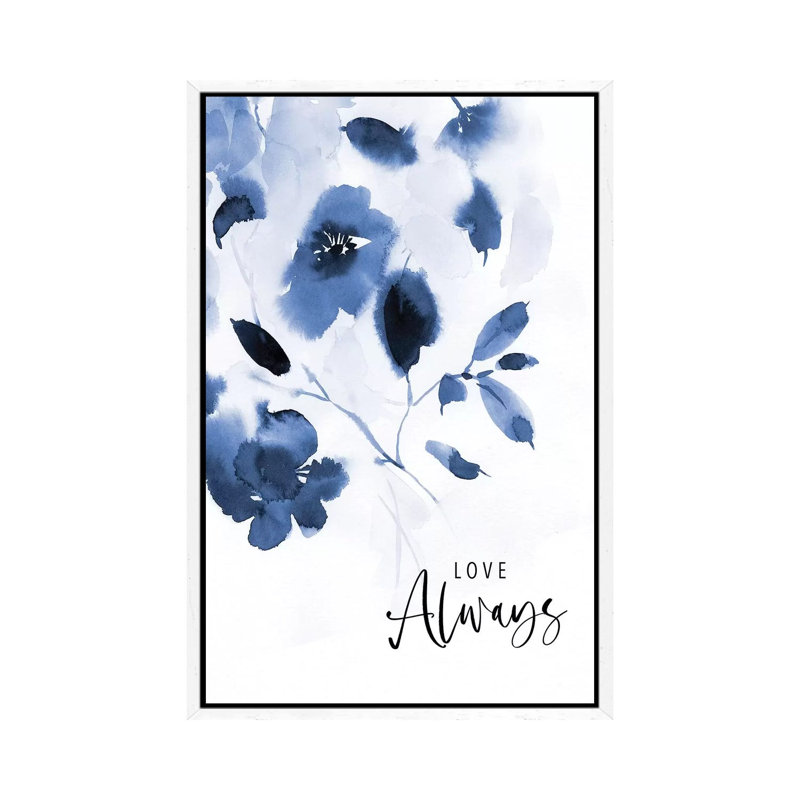 Classic Blue I by Stephanie Ryan - Print on Canvas, 66.04cm H x 45.72cm W x 3.81cm D, White Floater Framed