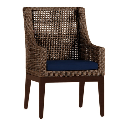 Chaise avec accoudoirs tissée Pen Penins - acajou / châtaignier