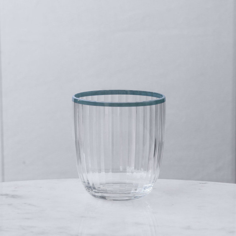 Vida Drinking Glass, 12 oz., Clear/Blue