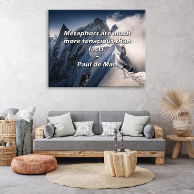 Artsy Quote "Metaphors are much more tenacious than facts." By Paul de Man Gallery Wrapped Canvas