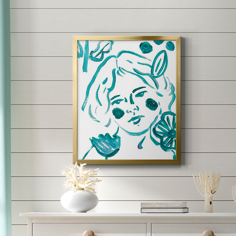 Toile encadrée de qualité supérieure Budding Flower III - prête à être accrochée, Or, H 24 po x l 20 po