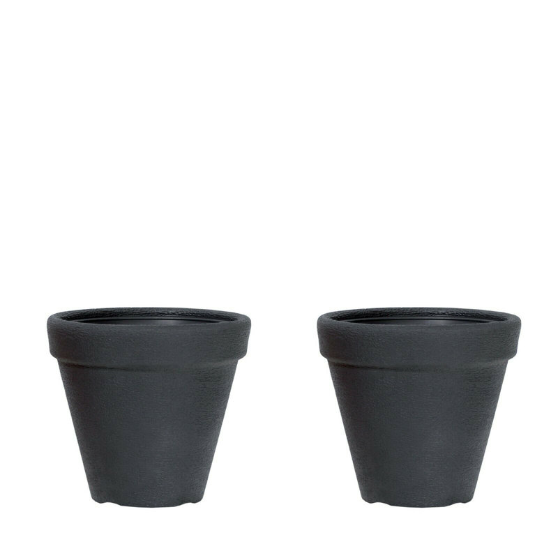 Emmin Pot Planter, 34cm H x 40cm W x 40cm D, Black