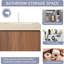 Meuble-lavabo simple moderne de luxe de 76 cm (30 po), de style médiéval, mural, avec dessus en faux marbre et lavabos suspendus en bois.