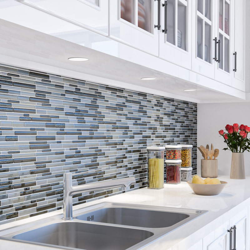 Crystal Shores 12" x 14" Glass Mosaic Tile