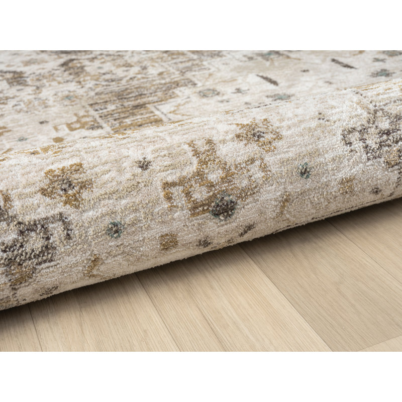 Tomoya Power Loomed Polyester Indoor Rug, 3'3x5', Mocha
