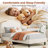 Twin Size Upholstered Platform Bed Frame – Lamb Velvet, Headboard, Plywood Slats, 800 lbs Support, No Box Spring Needed, White-839002757