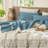MooMee Sheet Set Extra Deep Pocket 100% Washed Cotton Linen Like Textured Lightweight Breathable-464160076-404490831