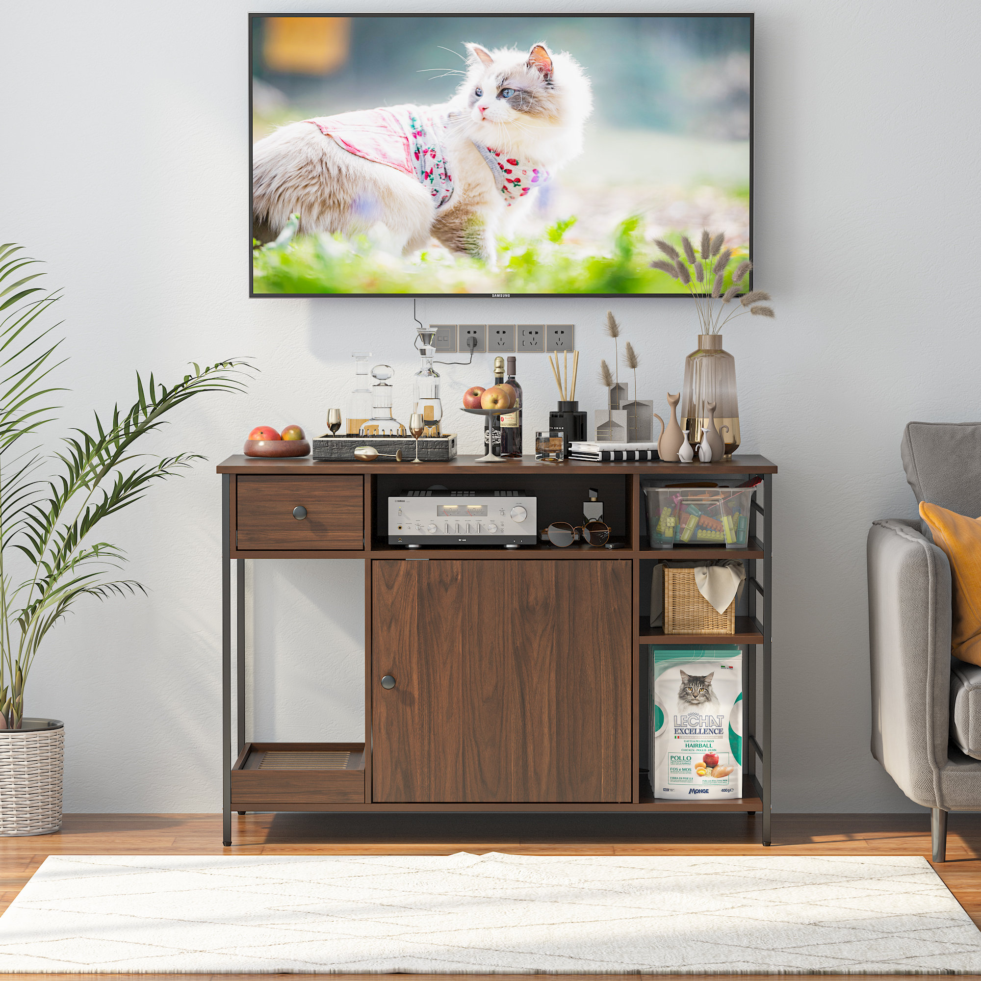 Tucker Murphy Pet™ Cat Litter Box Enclosure Furniture With Litter Catcher & Reviews Wayfair