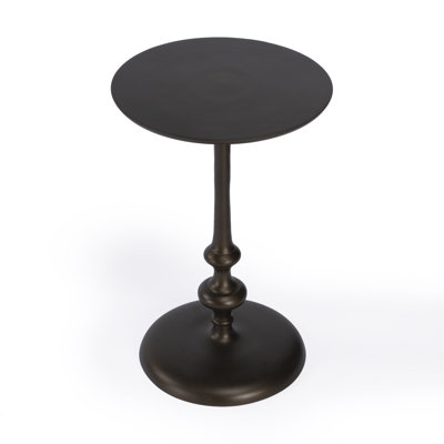Table de bout ronde à piédestal en aluminium 19 po
