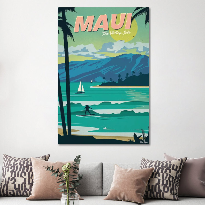 Maui - impression sur toile tendue, H 60 po x l 40po x P 1,5 po