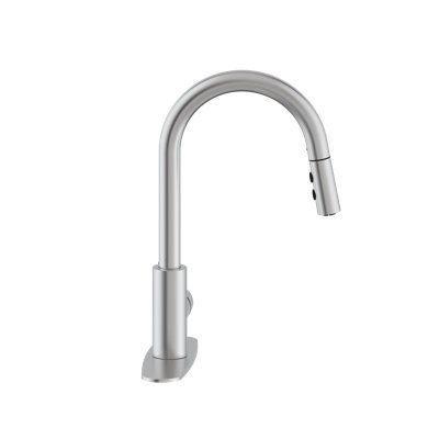 Robinet de cuisine à double bouton-poussoir avec douchette extractible
