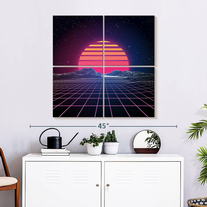 Kelan Retro 1980s Sunset, 32" H x 32" W