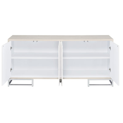 Elegant Console With Feet And Shelves - Stylish Storage For Various Spaces Look Base Spacious Compartments Home Organization
