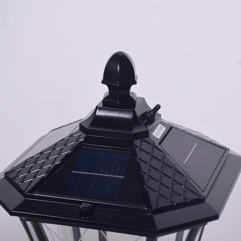 Lampe sur pied solaire classique en aluminium noir