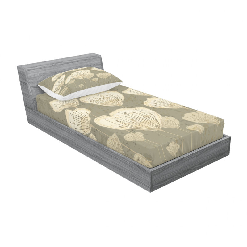Ensemble de draps à motif floral, Ensemble de draps pour lit simple avec drap-housse