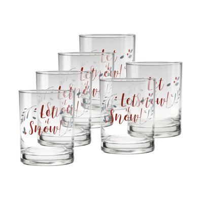 Ensemble de 6 verres à whisky DOF 14 onces Culver Holiday Let It Snow