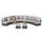 5 Piece Half Moon Rattan Sectional Seating Group with Cushions