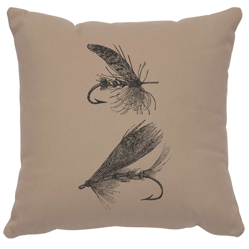 Coussin Wooded River Image - Mouches - Coton albâtre, Albâtre