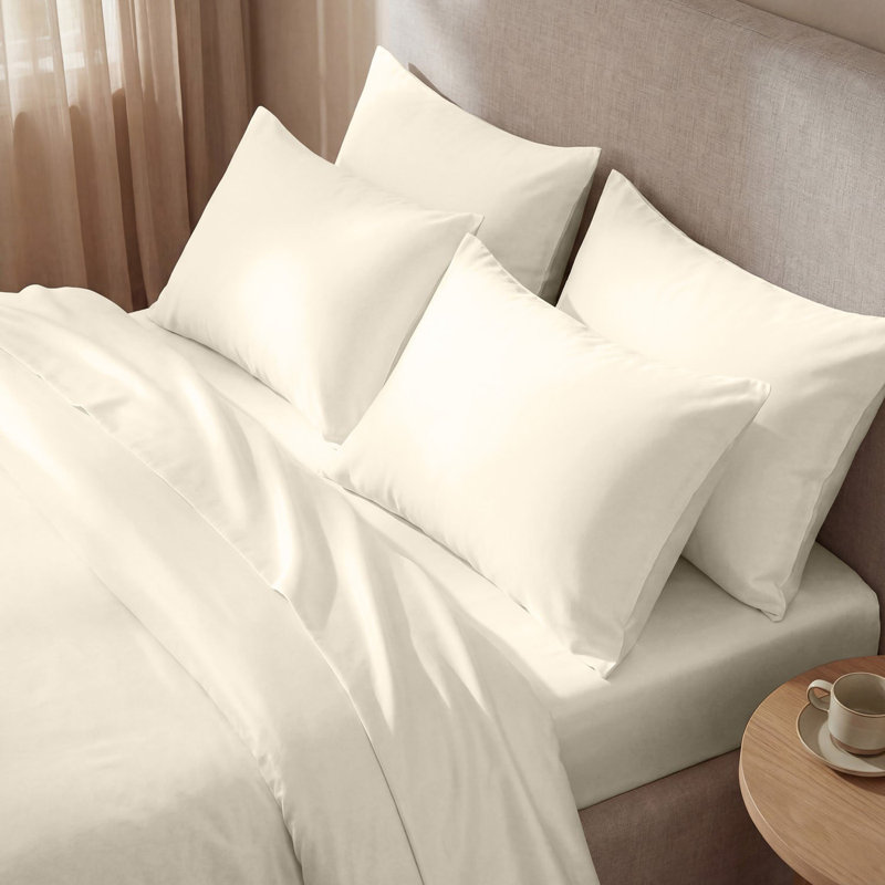 Bedding Sets Sateen No Pattern Duvet Cover Set, Nude, 50x90cm Pillowcase, Super King
