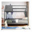 Lit simple en bois avec clôture, gris