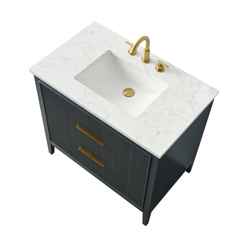 Emma 36" W Single Vanity, Vintage Blue