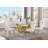 Lebanon Glass Top Trestle Dining Set-355821840-381428323