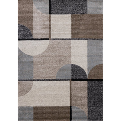 Tapis à motif géométrique et tapis antidérapant Eden Frieze