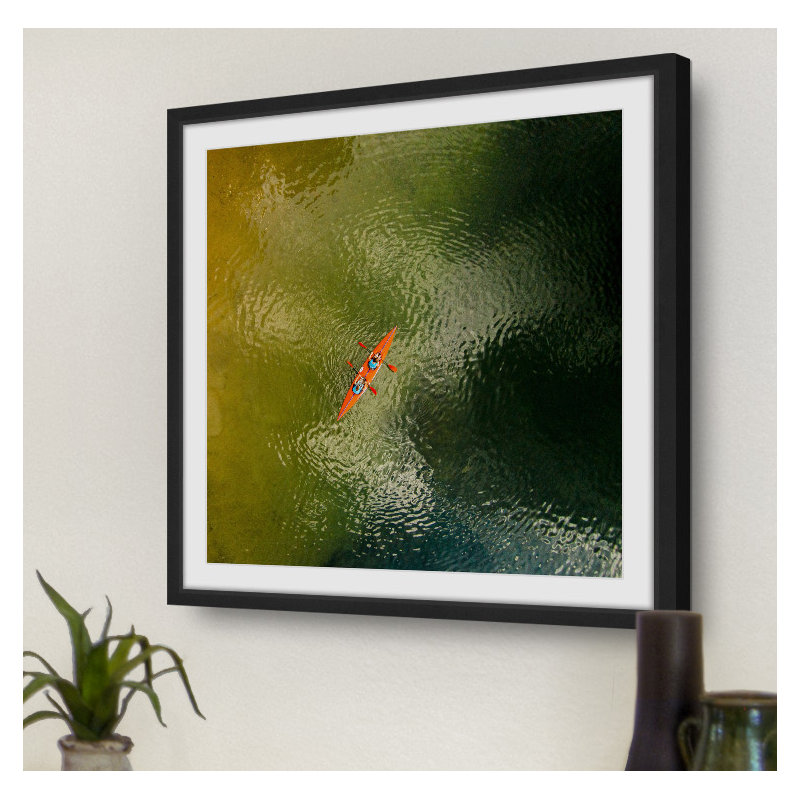 « orange kayak », impression encadrée, H 12 po x l 12 po