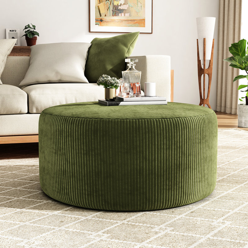 Modern Style Cream Velvet , 30.38"X30.38"X15.63", Foam Filled Interior Elegant Side Table, Green