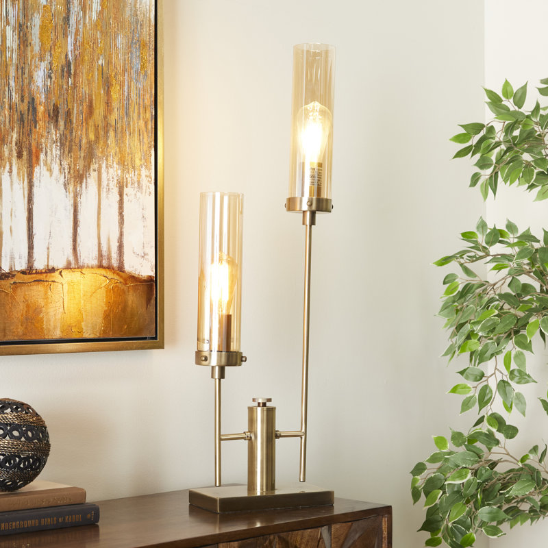 Lampe d'appoint en métal doré 9 po x 5 po x 33 po Andrees