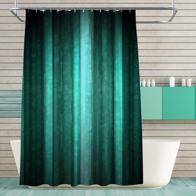 Polyester Shower Curtain Set, 182.9cm H x 182.9cm W, Teal