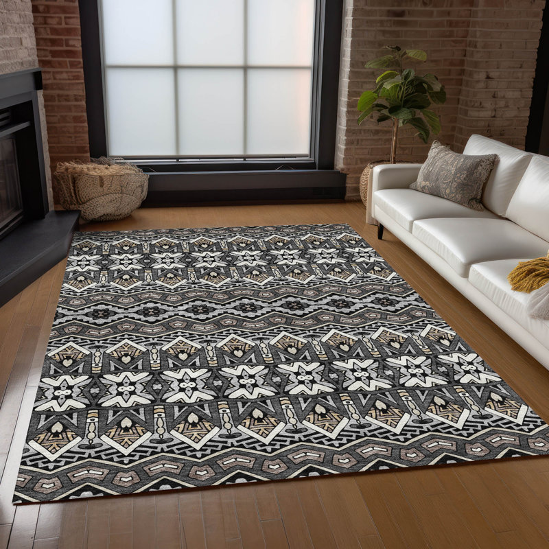 Tapis intérieur / extérieur Maliana, Rectangle de 10 pi x 14 pi