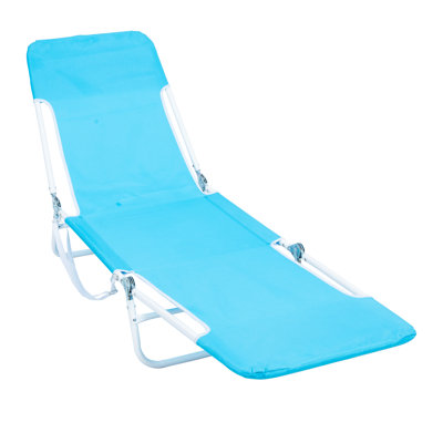 Naderge Portable Folding Weather-Resistant Beach Lounger Chair with Carrying Strap, Blue by Arlmont & Co.