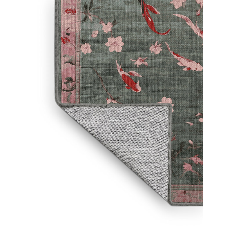 Machine Washable Gray Area Rug, Rectangle 8' x 12'