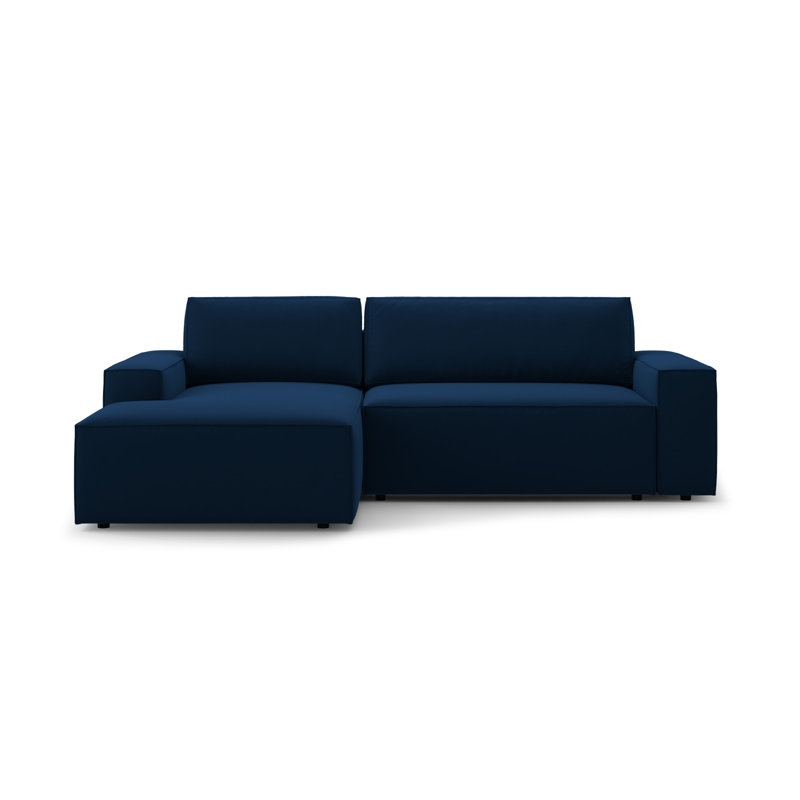 Alisbha 3 Seater Sofa Bed, Royal Blue, Velvet, Left-Hand Facing