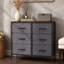 Fabric Storage Dresser, 6 Drawer Industrial Cabinet with Wood-Effect Top for Hallway Bedroom-1006538029