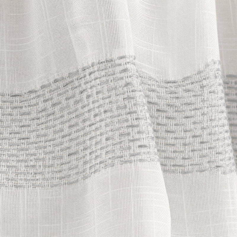 Panneau de rideau simple semi-diaphane avec passe-tringle Waqar, 54 po x 84 po