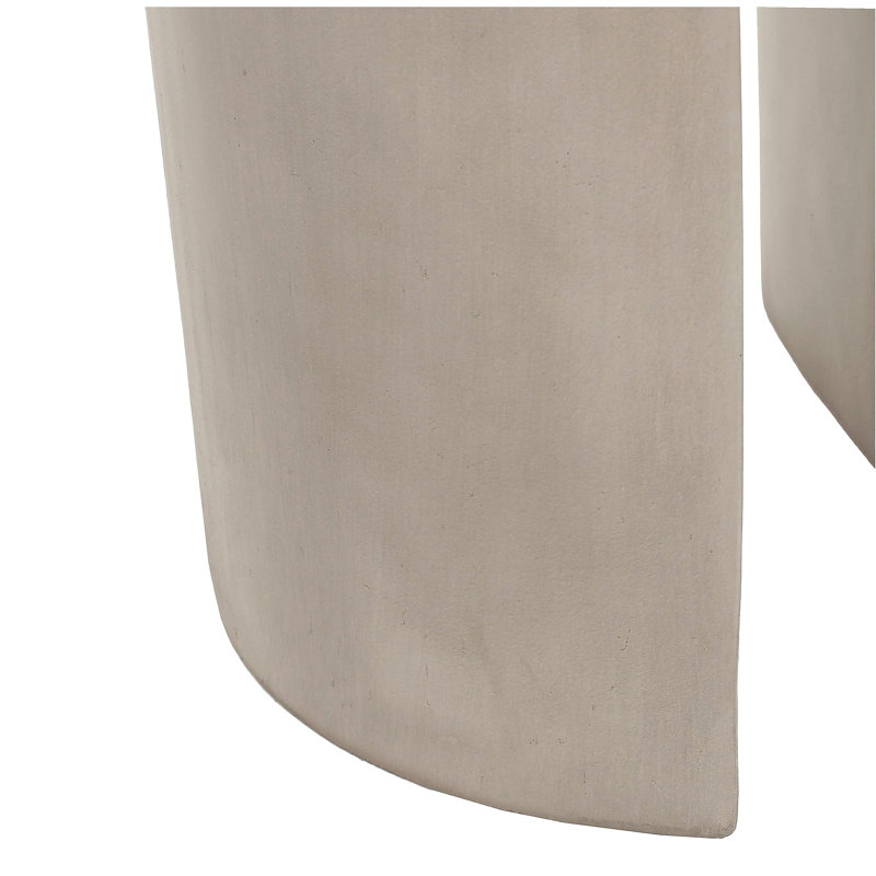 Outdoor MGO Round with U-Shape Side Table, Light Grey
