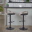 Tabouret de bar réglable en métal et bois avec repose-pieds rond en T - ensemble de 2