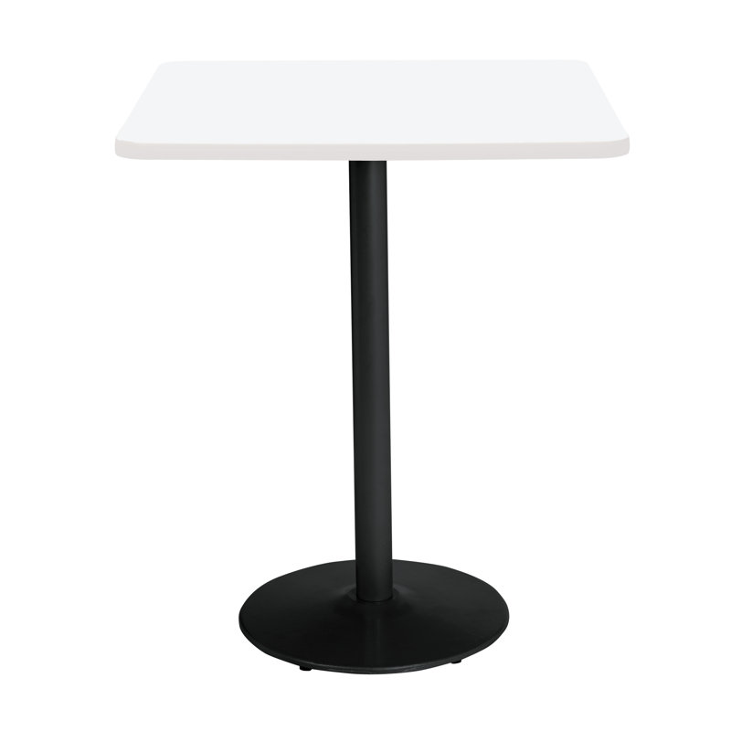 Mode Square Breakroom Dining Table, Designer White, Black, 42" H x 42" W x 42" D
