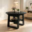 Table de salle à manger ronde extensible de 110 à 150 cm pour 4 à 6 personnes, table de cuisine ronde à ovale avec rallonge rabattable intégrée, piètement stable en forme de H et tablette de rangement-157715260