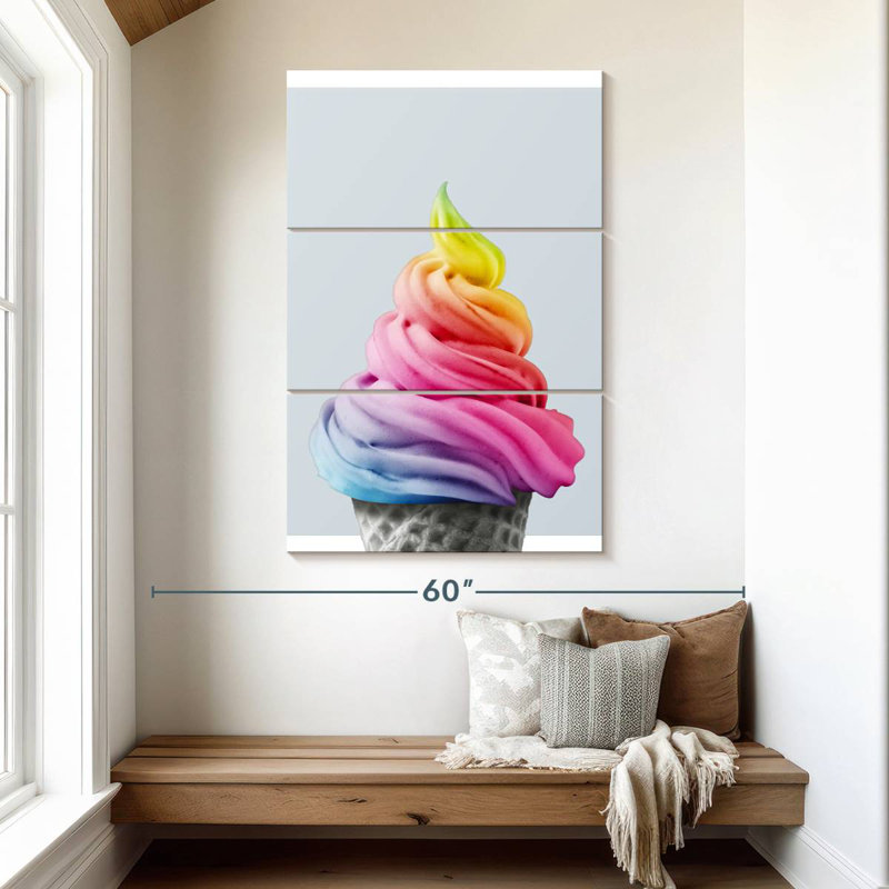 Yarlin Rainbow Ice Cream, 50" H x 32" W