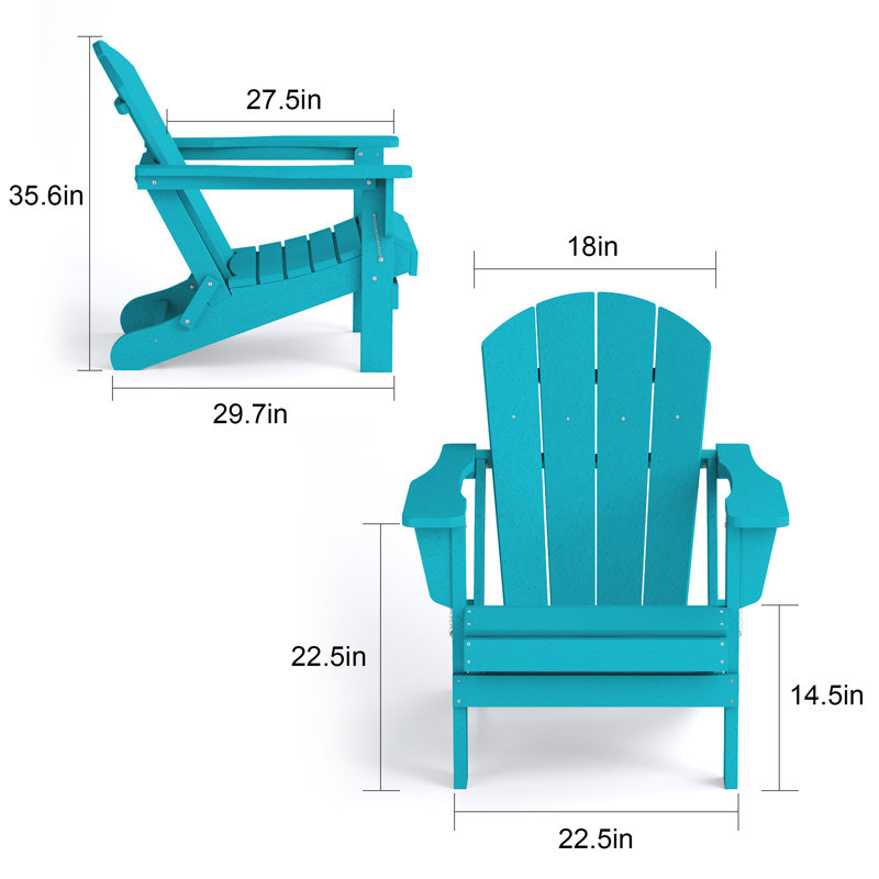 Chaise Adirondack pliante en plastique / résine Wolak, Tiffany