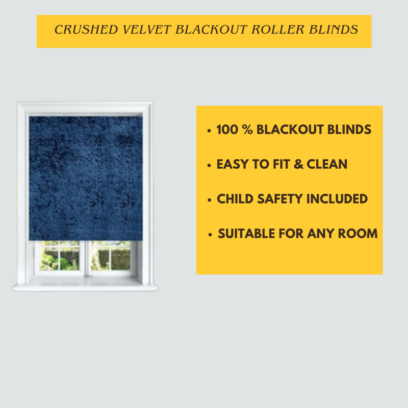 Roller Blind, Midnight Blue, 60cm W x 165cm L