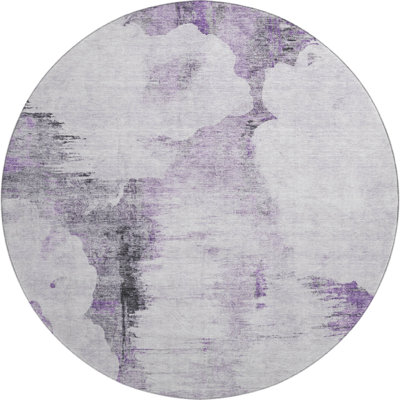 Premium Machine Washable Prisco Purple Rug