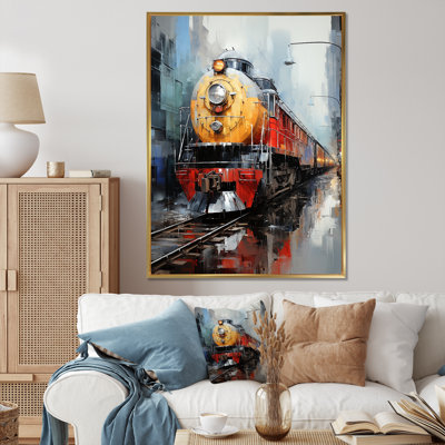 Jaune - train rouge - impression