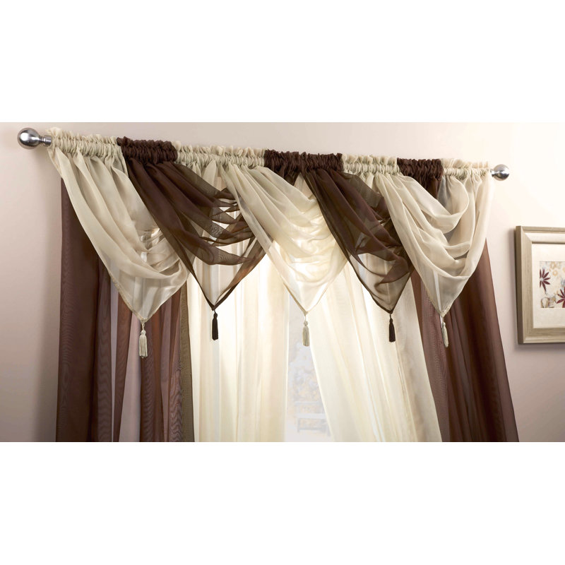Maloy Solid Colour Pointed Window Pelmet, Cream